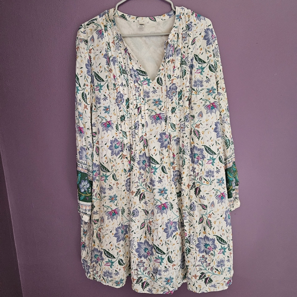 XL Cream and Green Tunic Dress from Old Navy